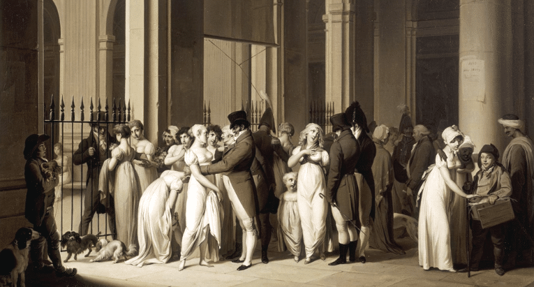 Les prostituées du Palais-Royal. Huile sur toile de Louis Léopold Boilly. 1809 Coll. Part.